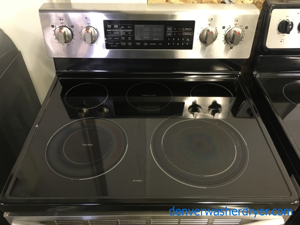 Large Images for Newer SAMSUNG Stainless Range, GlassTop, Steam/Self