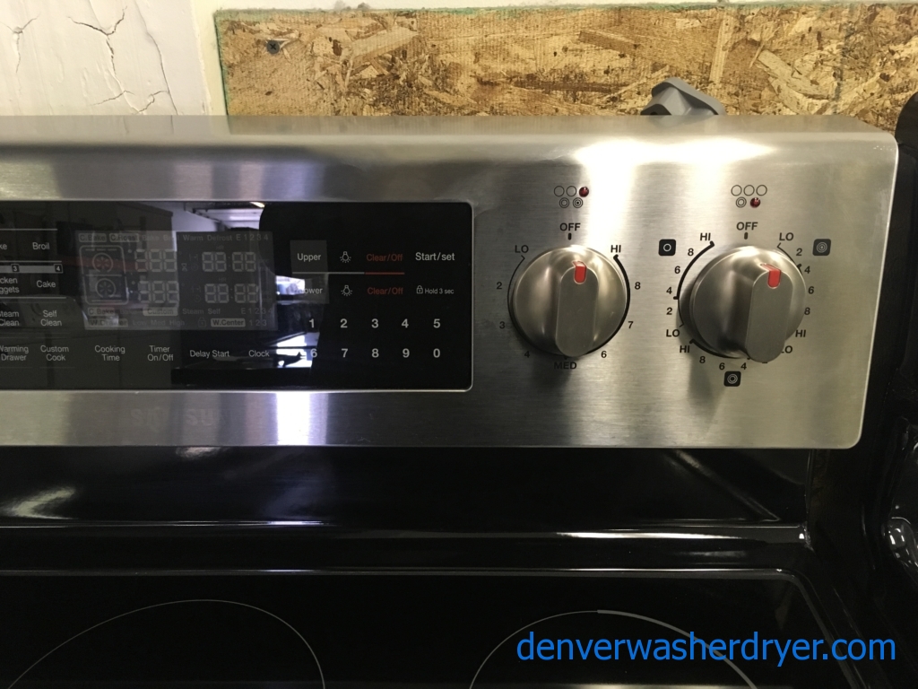 Large Images for Newer SAMSUNG Stainless Range, GlassTop, Steam/Self