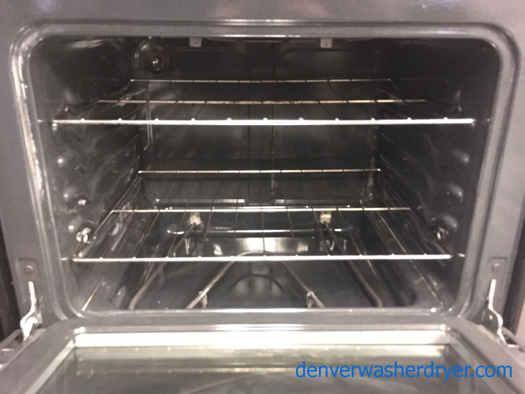 Stainless Frigidaire Range, Electric, Glass-Top, 4 Burners, 30″ Wide, Storage Drawer, Quality Refurbished, 1-Year Warranty!