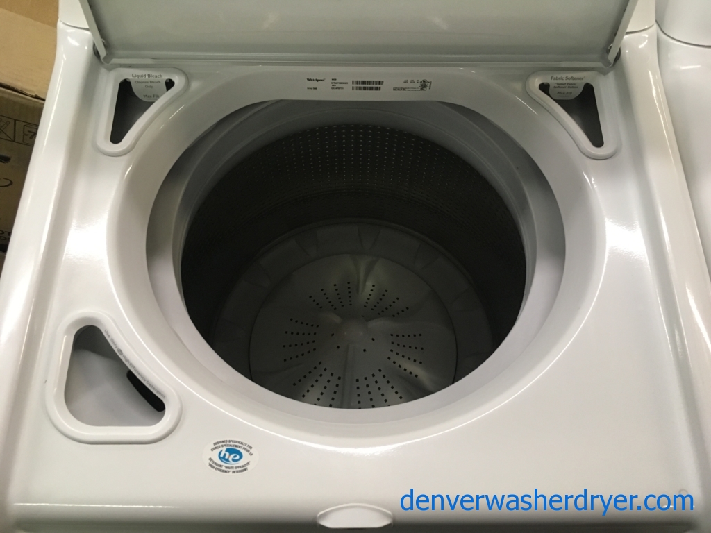 Great Whirlpool Cabrio Set, White, HE, 220V, Wash-Plate Style, Wrinkle Shield Option, Energy-Star Rated, Quality Refurbished, 1-Year Warranty!
