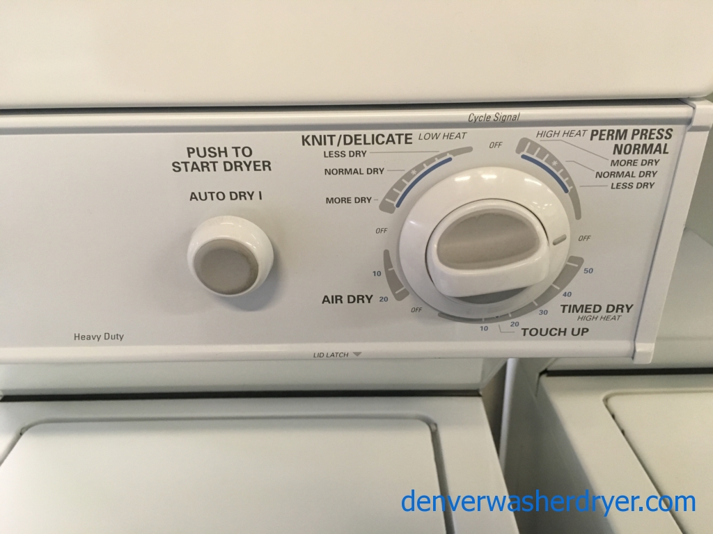 Kenmore Laundry Center, 24″ Wide, Agitator, Heavy-Duty, Washer 1.5 Cu.Ft. Capacity, Dryer 3.4 Cu.Ft. Capacity, Quality Refurbished, 1-Year Warranty Just On Parts