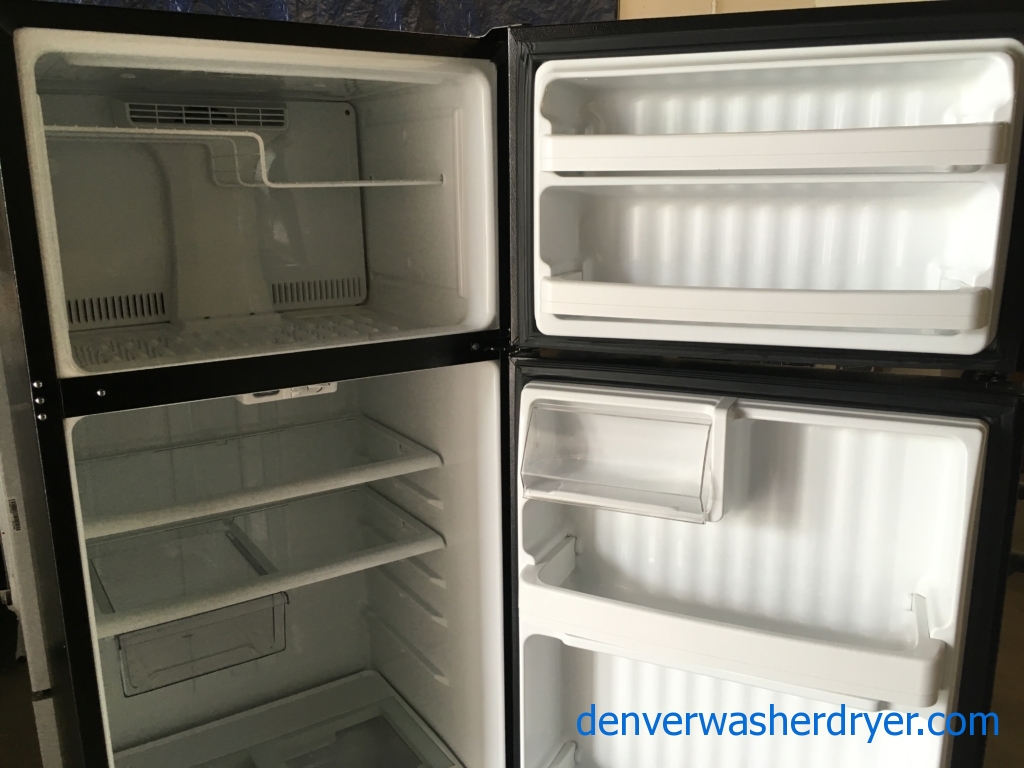 Large Images for Nice GE TopMount Refrigerator, Black Textured, 18.0