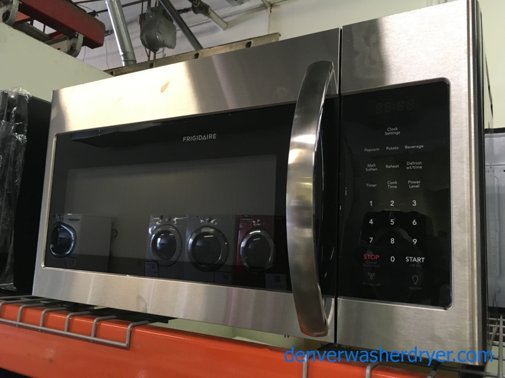 !NEW! Frididaire Over-the Range Microwave, Stainless, LED Lighting, 1.6 Cu.Ft. Capacity, 6 Programs, Convertible Vent, 1-Year Warranty