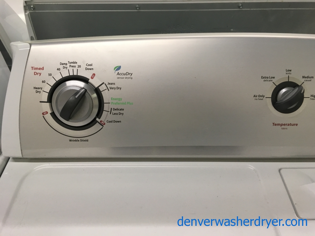 Whirlpool 29″ Wide Dryer, Electric, Wrinkle Shield Option, 7.0 Cu.Ft. Capacity, Hamper Style Door, Quality Refurbished, 1-Year Warranty!