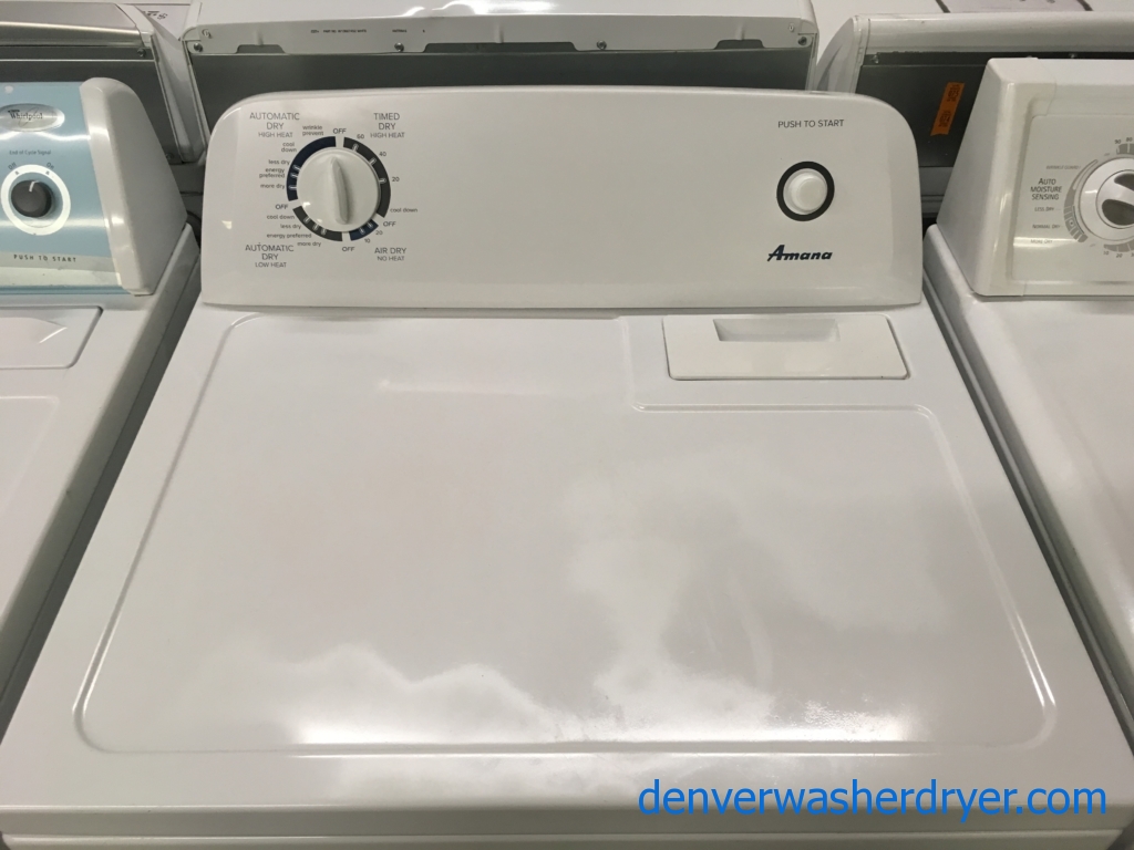 Amana 29″ Wide Dryer, Electric, Wrinkle Prevent Option, 6.5 Cu.Ft. Capacity, Barn Style Door, Quality Refurbished, 1-Year Warranty!