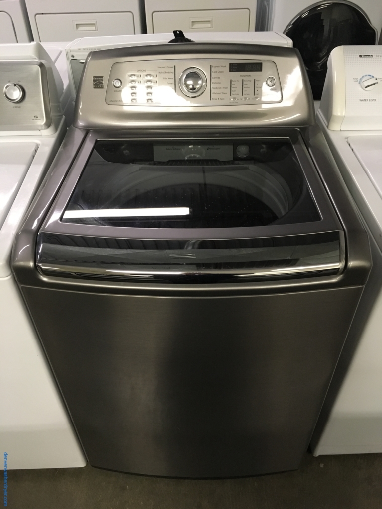 NEW! Kenmore Top-Load Washer, Graphite, HE, 4.7 Cu.Ft. Capacity, Sanitary Cycle, Wash-Plate Style, See-Through Lid, 1-Year Warranty