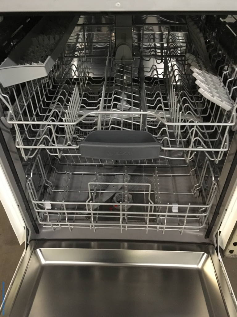 DUPE BOSCH 100 Series Dishwasher, White, Built-In, Tall Stainless Tub, 2 Racks, Sanitize Option, Energy-Star Rated, Quality Refurbished, 1-Year Warranty!