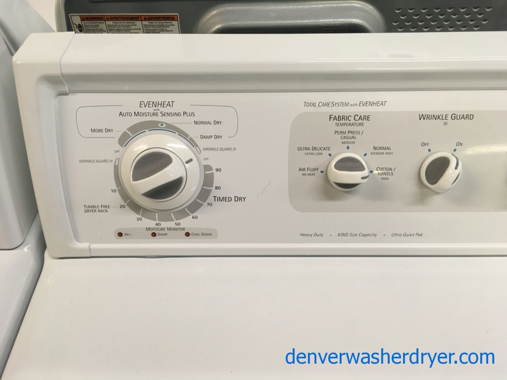 Heavy-Duty Kenmore ELITE Washer and Dryer Set, Agitator, Electric, Wrinkle Guard Option, 27″ Wide, Quality Refurbished, 1-Year Warranty!