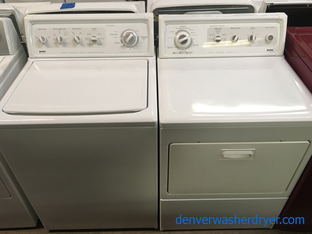 Heavy-Duty Kenmore ELITE Washer and Dryer Set, Agitator, Electric, Wrinkle Guard Option, 27″ Wide, Quality Refurbished, 1-Year Warranty!