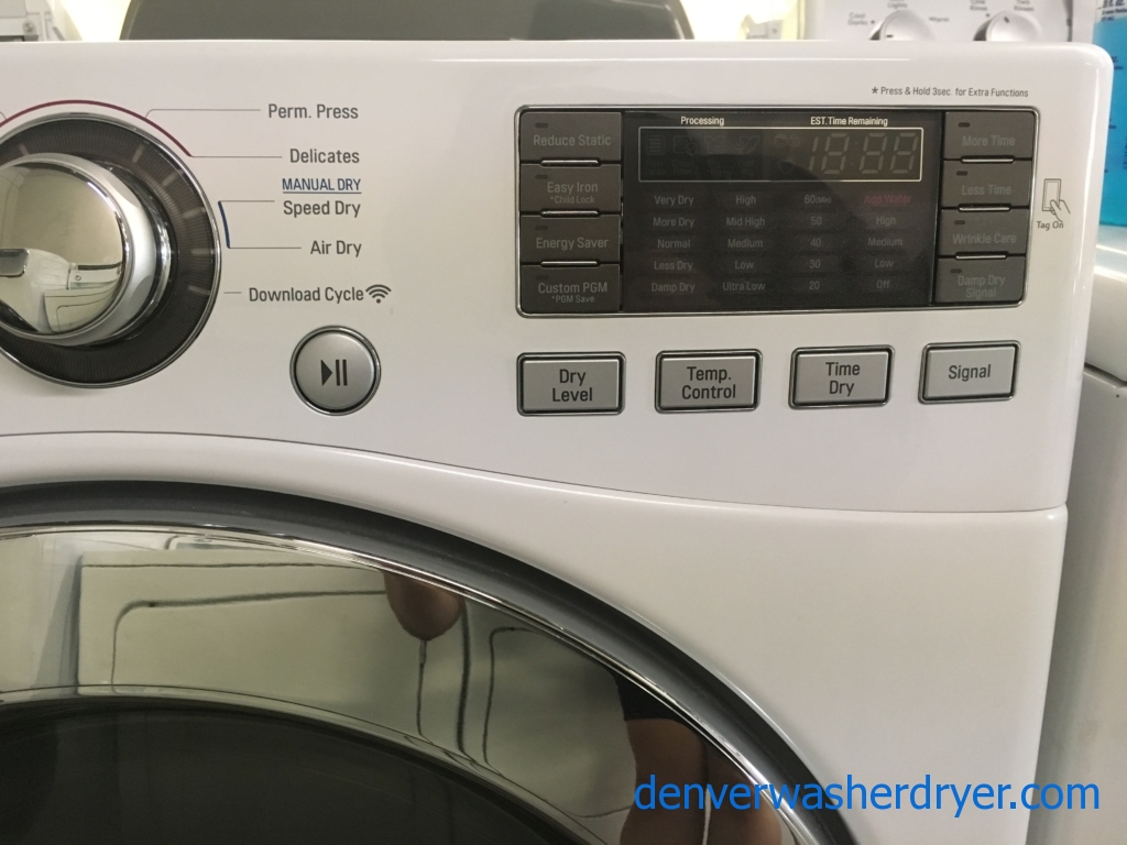 Fabulous LG Front Load Washer Dryer Set, Smart, Stackable, Quality Refurbished, 1 Year-Warranty,