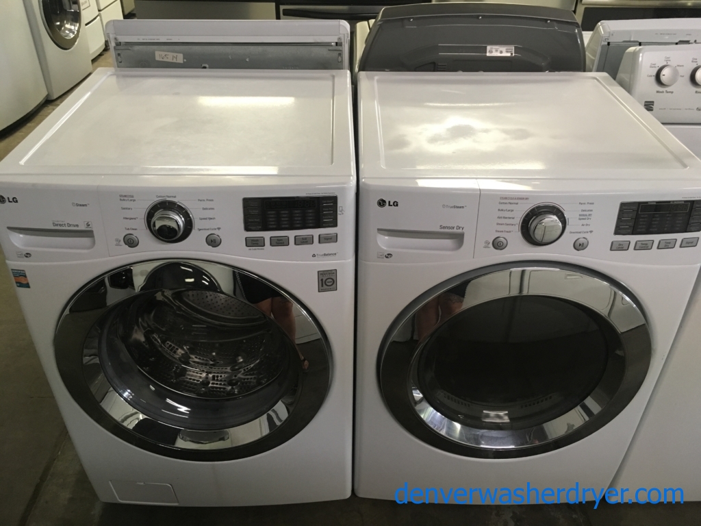 Fabulous LG Front Load Washer Dryer Set, Smart, Stackable, Quality Refurbished, 1 Year-Warranty,