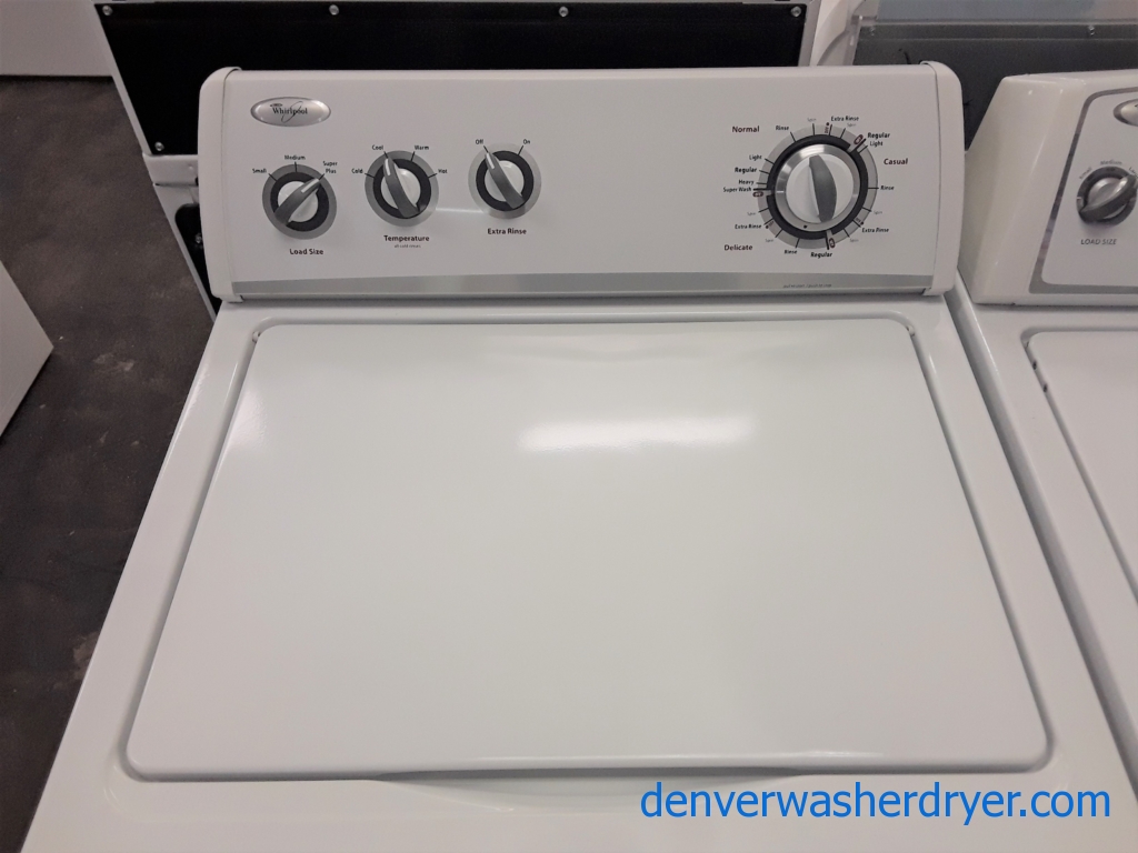 Whirlpool Top-Load Washer, 3.2 Cu.Ft. Capacity, Extra-Rinse Option, Agitator, Heavy-Duty, 27″ Wide, Quality Refurbished, 1-Year Warranty!
