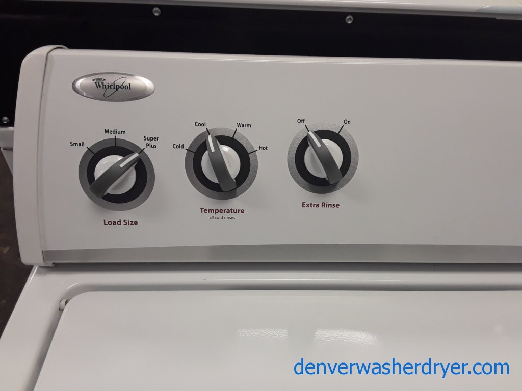 Whirlpool Top-Load Washer, 3.2 Cu.Ft. Capacity, Extra-Rinse Option, Agitator, Heavy-Duty, 27″ Wide, Quality Refurbished, 1-Year Warranty!