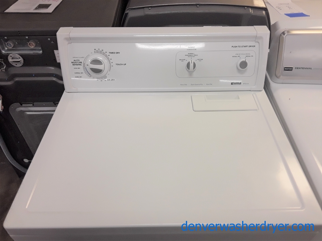 Heavy-Duty Kenmore 80 Series Dryer, Electric, 29″ Wide, 6.5 Cu.Ft. Capacity, Auto-Moisture Sensing, Wrinkle Guard, Quality Refurbished, 1-Year Warranty!