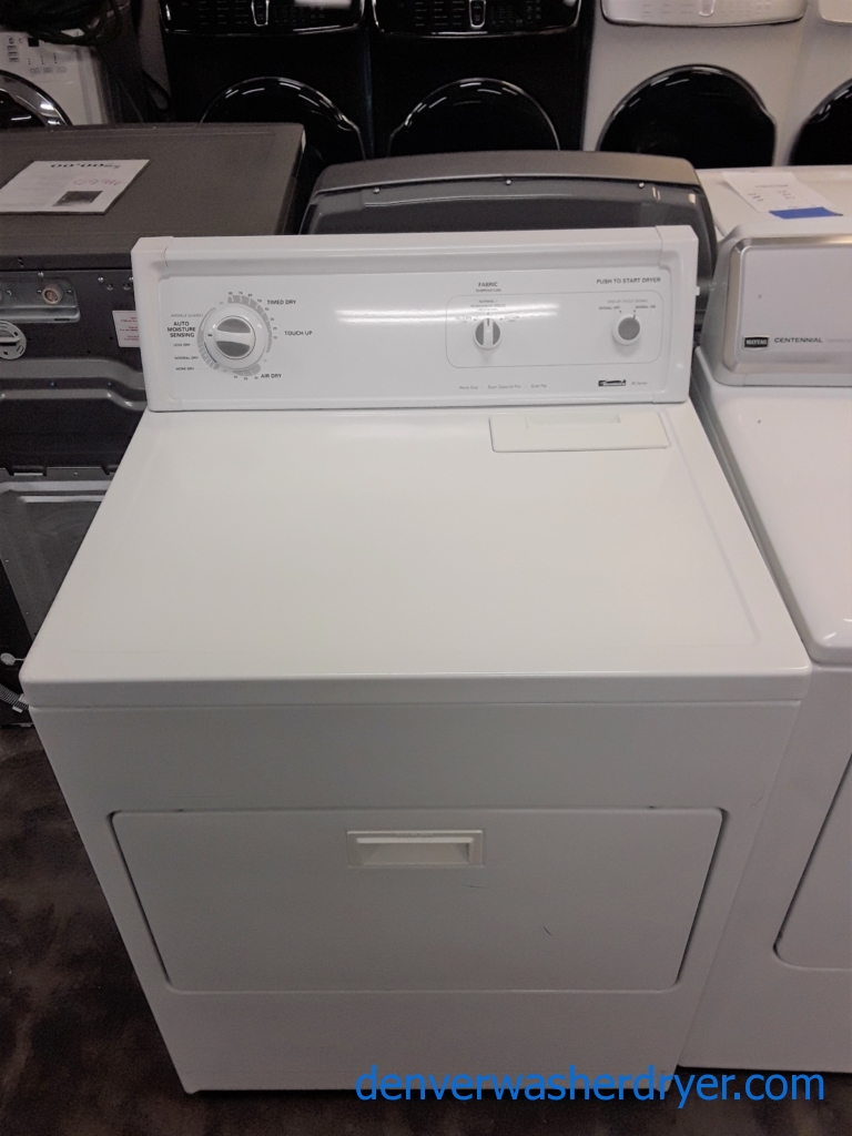 Heavy-Duty Kenmore 80 Series Dryer, Electric, 29″ Wide, 6.5 Cu.Ft. Capacity, Auto-Moisture Sensing, Wrinkle Guard, Quality Refurbished, 1-Year Warranty!