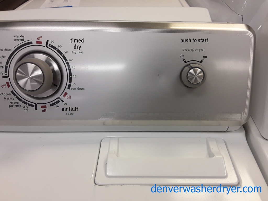 Maytag MCT 29″ Dryer, Electric, Wrinkle Prevent Feature, 6.5 Cu.Ft. Capacity, Barn Style Door, Quality Refurbished, 1-Year Warranty!