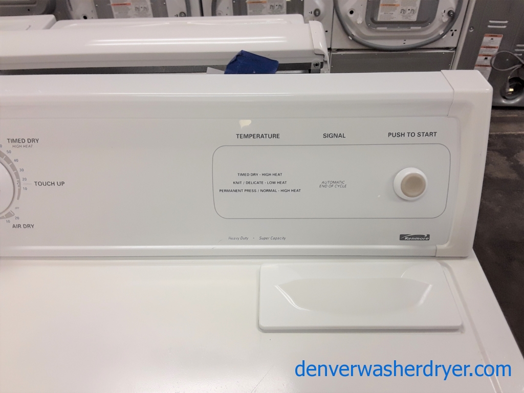 Heavy-Duty Kenmore Electric Dryer, Wrinkle Guard Feature, 29″ Wide, 6.5 Cu.Ft. Capacity, Hamper Style Door, Quality Refurbished, 1-Year Warranty!