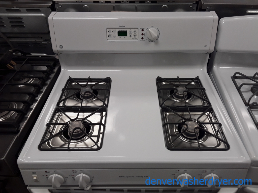 GE White GAS Range, 4 Burners, Storage Drawer, Self-Cleaning, Quality Refurbished, 1-Year Warranty!