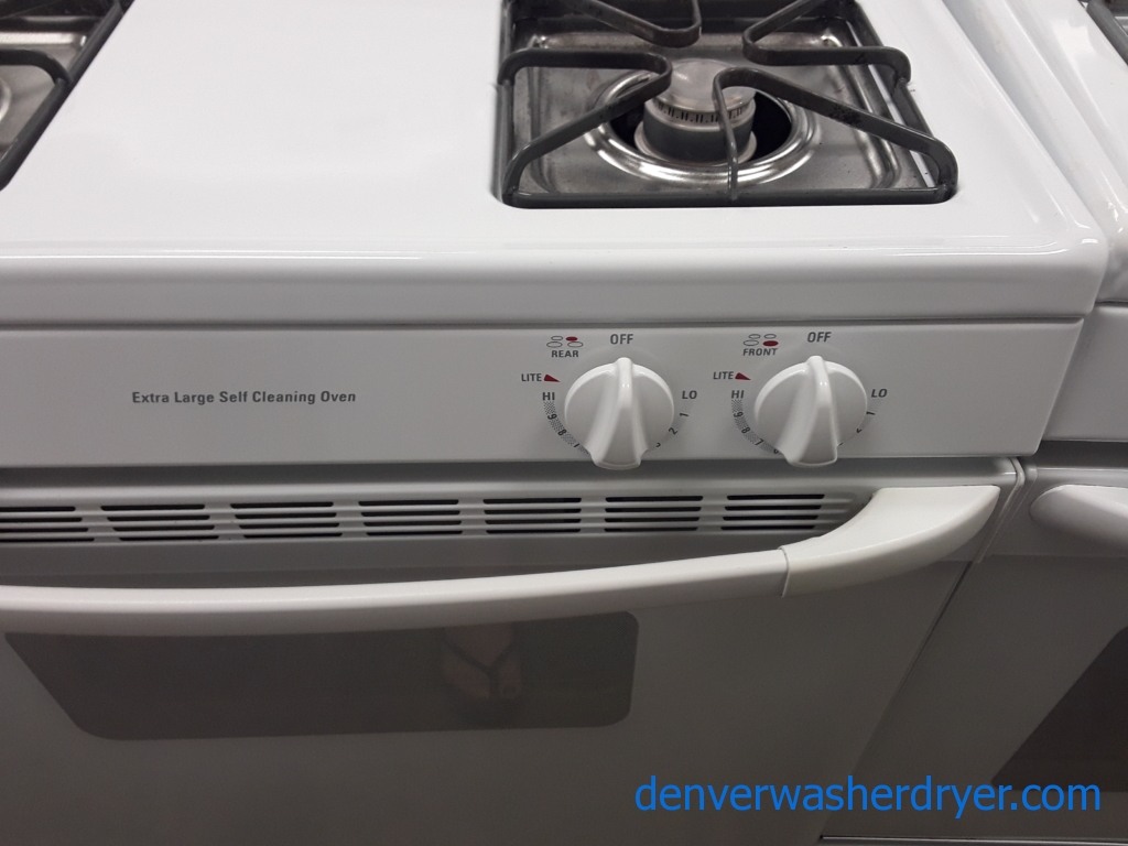 GE White GAS Range, 4 Burners, Storage Drawer, Self-Cleaning, Quality Refurbished, 1-Year Warranty!