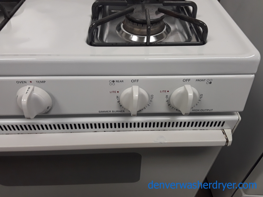 Kenmore White GAS Range, 4 Burners, Storage Drawer, 30″ Wide, Quality Refurbished, 1-Year Warranty Parts Only