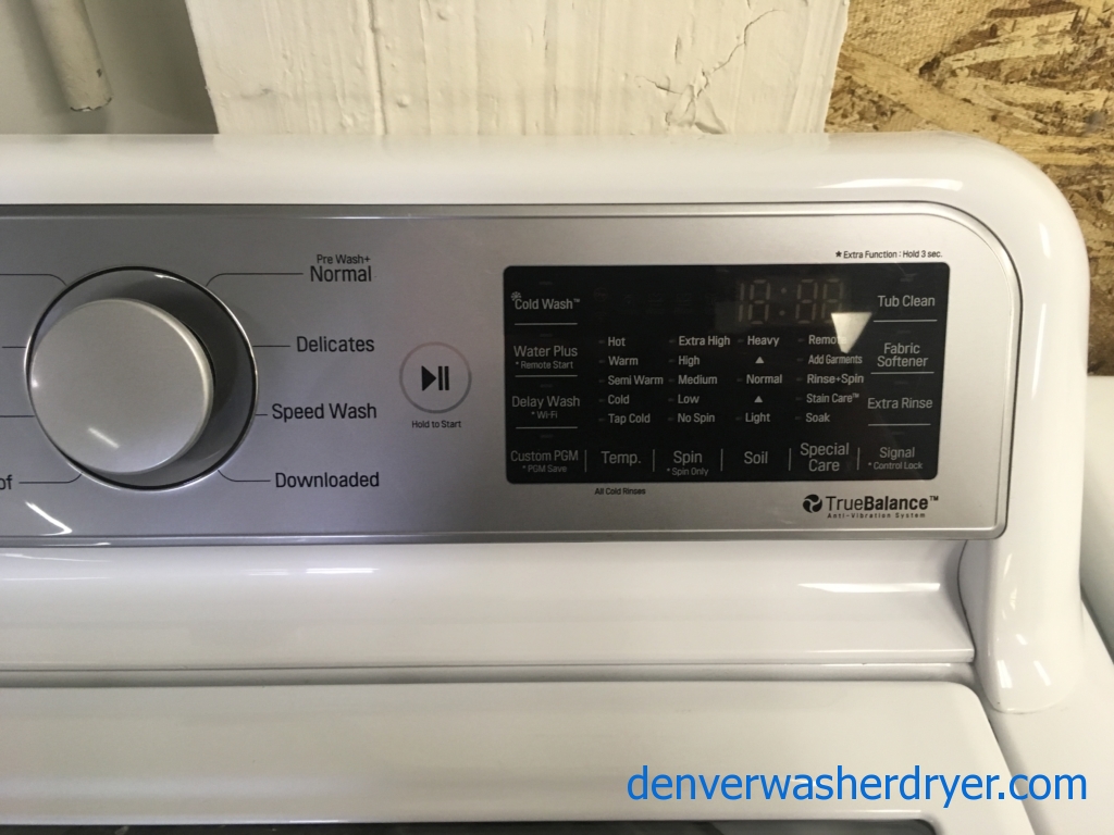 NEW! LG Top-Load HE Washer, See-Through Lid, White, 5.0 Cu.Ft. Capacity, Heavy-Duty Cycle, Energy-Star Rated, 27″ Wide, 1-Year Warranty!