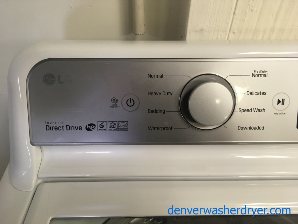 NEW! LG Top-Load HE Washer, See-Through Lid, White, 5.0 Cu.Ft. Capacity, Heavy-Duty Cycle, Energy-Star Rated, 27″ Wide, 1-Year Warranty!