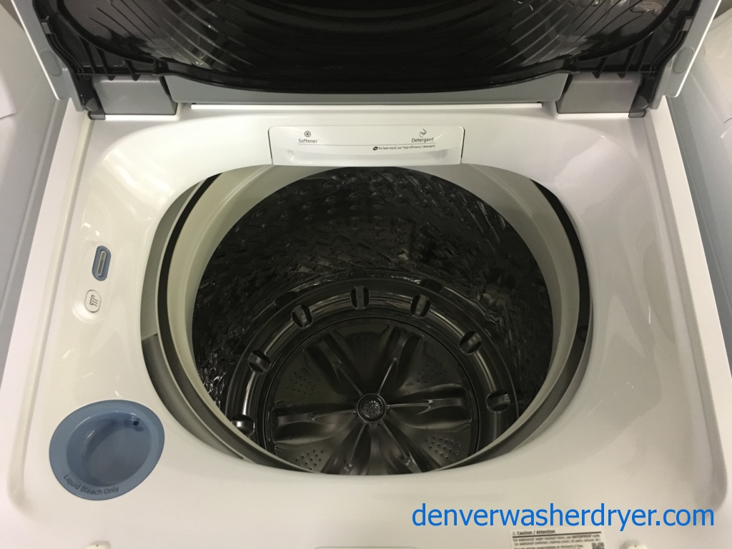 NEW! SAMSUNG Top-Load Washer, HE, 5.2 Cu.Ft. Capacity, Built-In Sink, EcoPlus, Waterproof and Activewear Cycles, 2-Year Warranty!