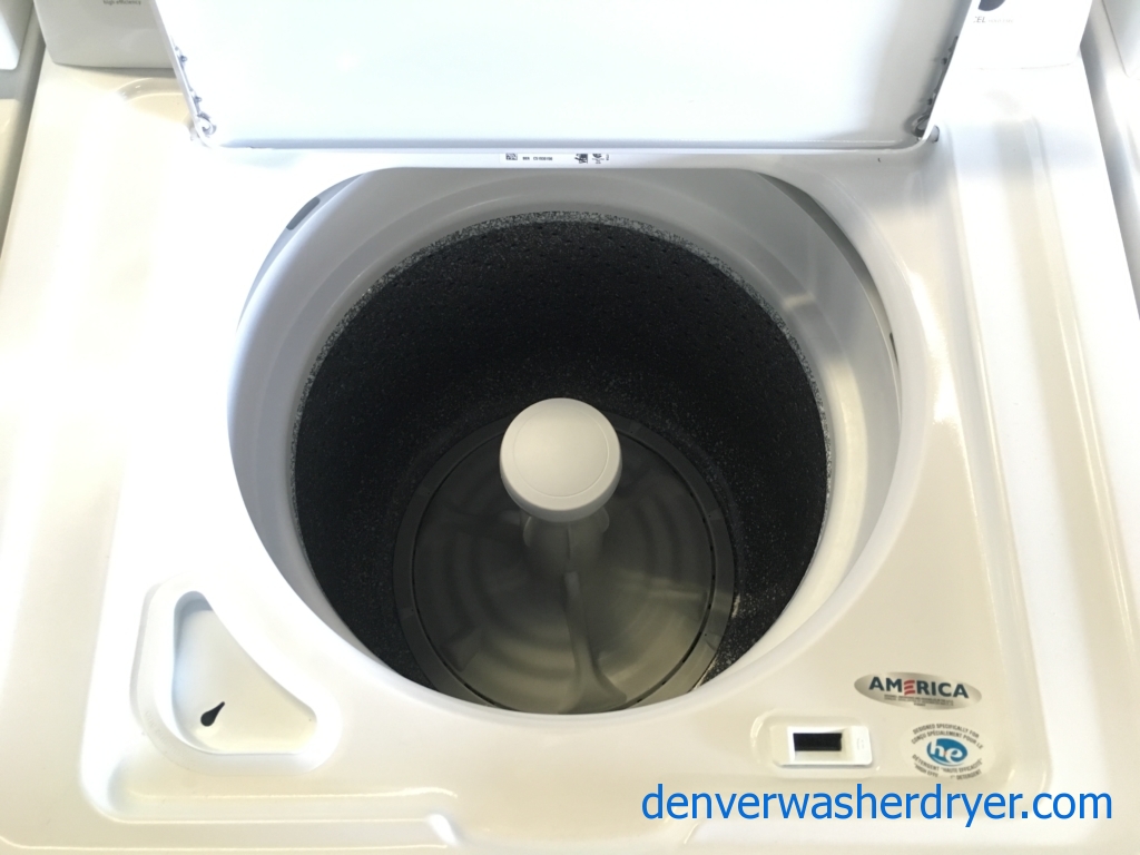 Lightly Used Amana Top-Load Washer and Dryer, HE, Agitator, Auto-Load Sensing, Auto-Dry, Wrinkle Prevent, Electric, Quality Refurbished, 1-Year Warranty!