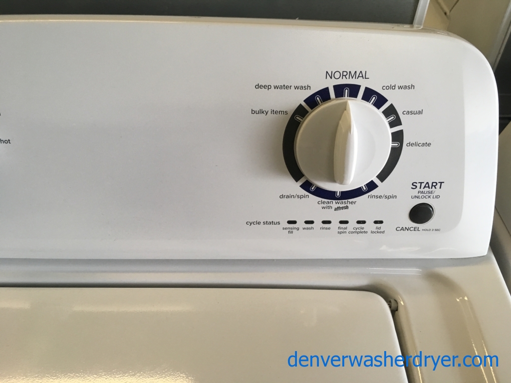 Lightly Used Amana Top-Load Washer and Dryer, HE, Agitator, Auto-Load Sensing, Auto-Dry, Wrinkle Prevent, Electric, Quality Refurbished, 1-Year Warranty!