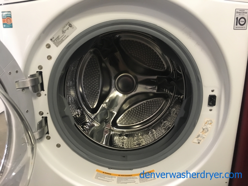 NEW! LG Front-Load Washer, HE, Steam Cycles, Sanitary and Allergiene Cycles, Energy-Star Rated, Smart ThinQ, Stainless Drum, 1-Year Warranty!