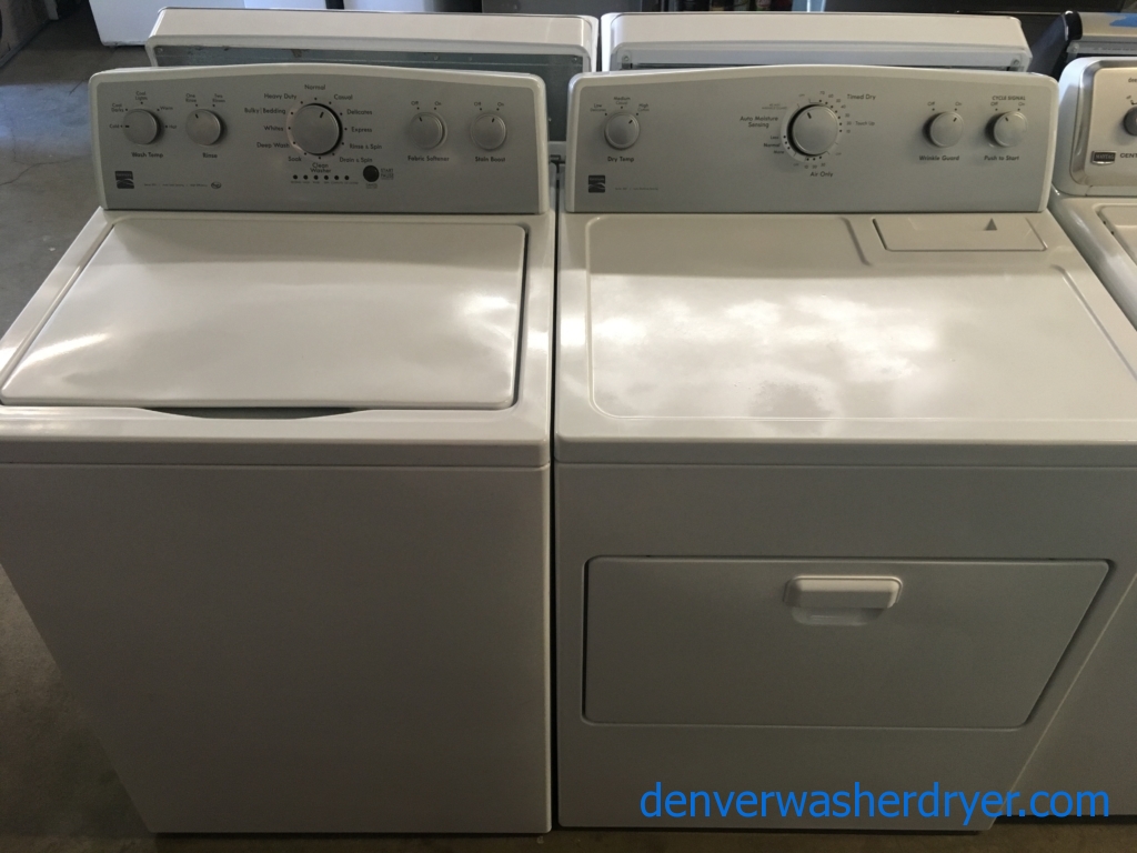 Lovely Kenmore 500 Series Set, HE, Electric, Wash-Plate Style, Auto-Load Sensing, Wrinkle Guard Option, Stain Boost, Quality Refurbished, 1-Year Warranty!