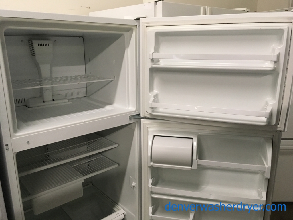 Two White Top-Mount Refrigerators, 18.0 Cu.Ft. Roper AND 16.0  Cu.Ft. GE, 1-Year Warranty!