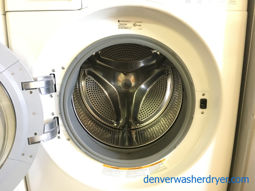 LG Front-Load Washer w/ Pedestal, White, HE, Stainless Drum, 3.6 Cu.Ft. Capacity, Stain and Quick Cycle Options, Quality Refurbished, 1-Year Warranty!