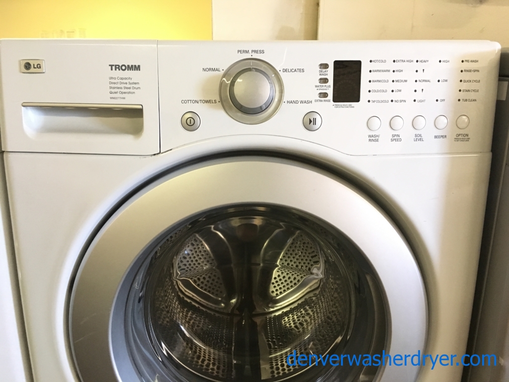 LG Front-Load Washer w/ Pedestal, White, HE, Stainless Drum, 3.6 Cu.Ft. Capacity, Stain and Quick Cycle Options, Quality Refurbished, 1-Year Warranty!