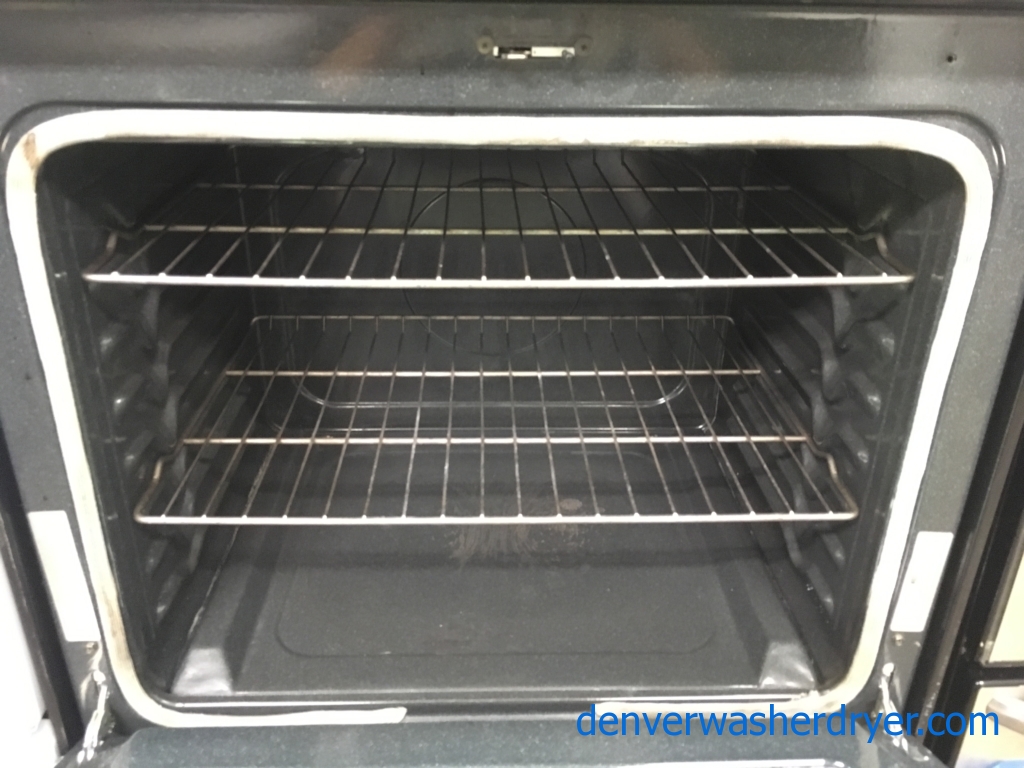 Lovely Maytag Stainless Glass-Top Range, 5 Burner, Dual-Choice Elements, Self-Cleaning, Storage Drawer, 30″ Wide, Quality Refurbished, 1-Year Warranty!