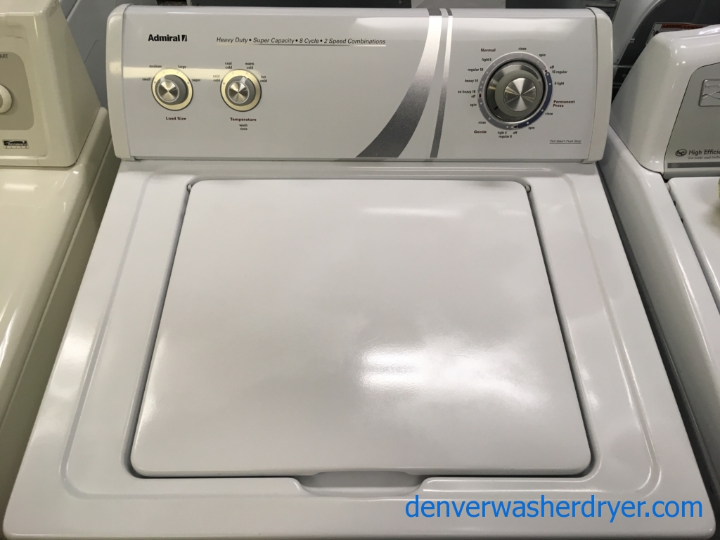 Large Images for HeavyDuty Admiral TopLoad Washer, Agitator, 3.6 Cu.Ft. Capacity, 27″ Wide, 8