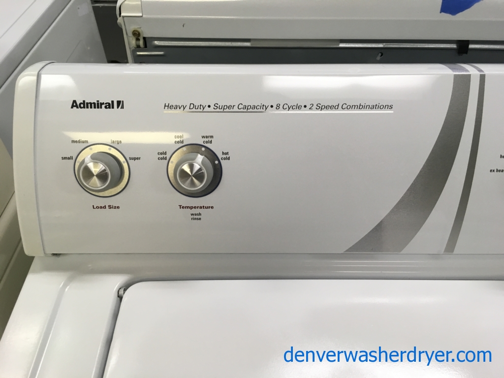 Large Images for HeavyDuty Admiral TopLoad Washer, Agitator, 3.6 Cu.Ft. Capacity, 27″ Wide, 8