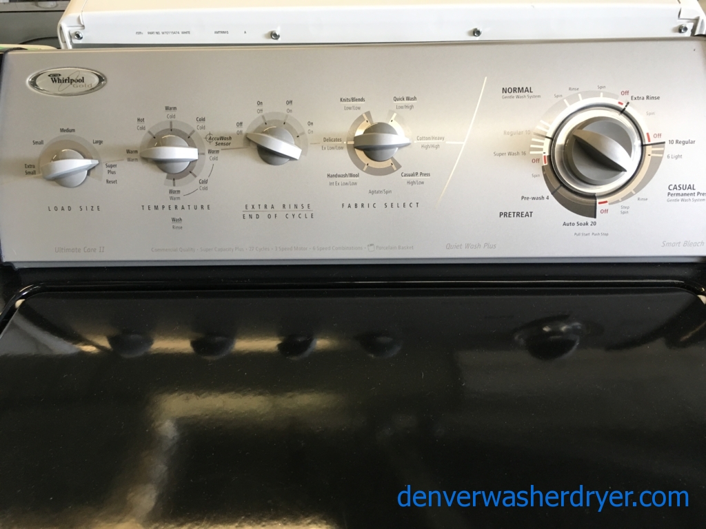 Rare Black Whirlpool Direct-Drive Washer Dryer Set, Electric, Quality Refurbished, 1-Year Warranty