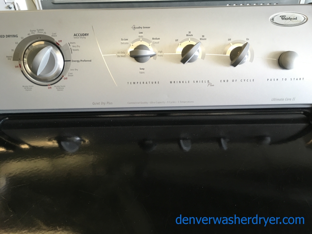 Large Images for Rare Black Whirlpool DirectDrive Washer Dryer Set