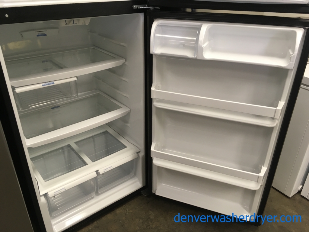 Lovely Whirlpool Stainless Refrigerator, Top-Mount, 18.0 Cu.Ft. Capacity, Clear Humidity Control Crispers, Quality Refurbished, 1-Year Warranty!