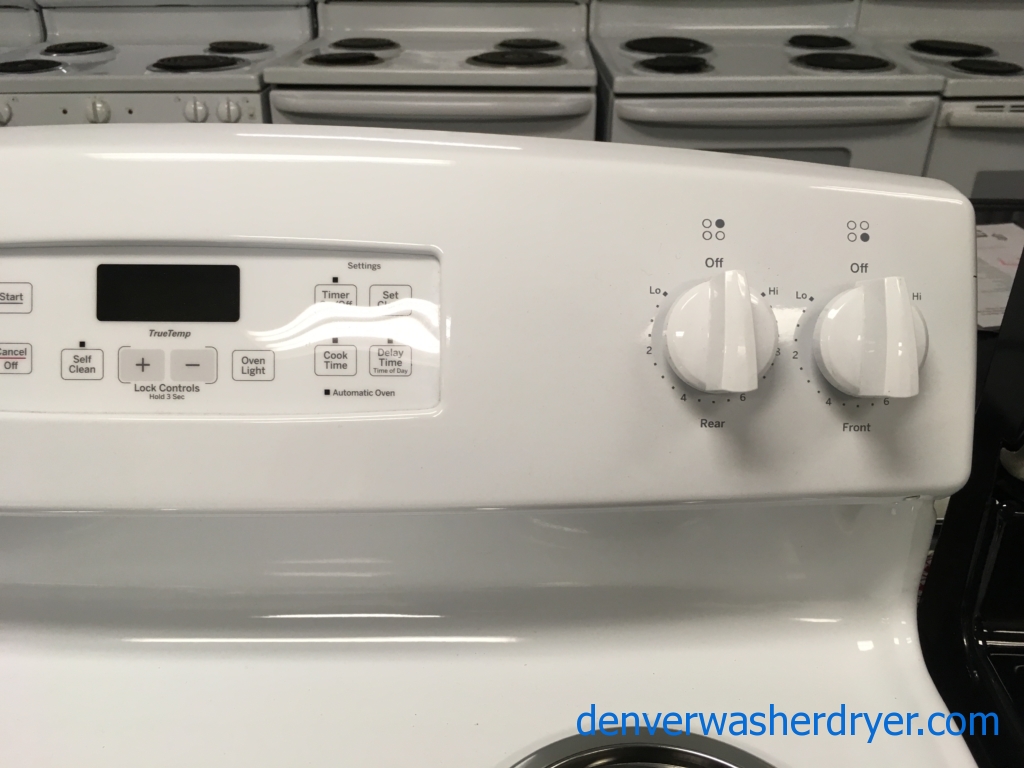 GE White Free-Standing Range, 4 Coil Burners, Self-Cleaning, Storage Drawer, 5.0 Cu.Ft. Capacity, Quality Refurbished, 1-Year Warranty!