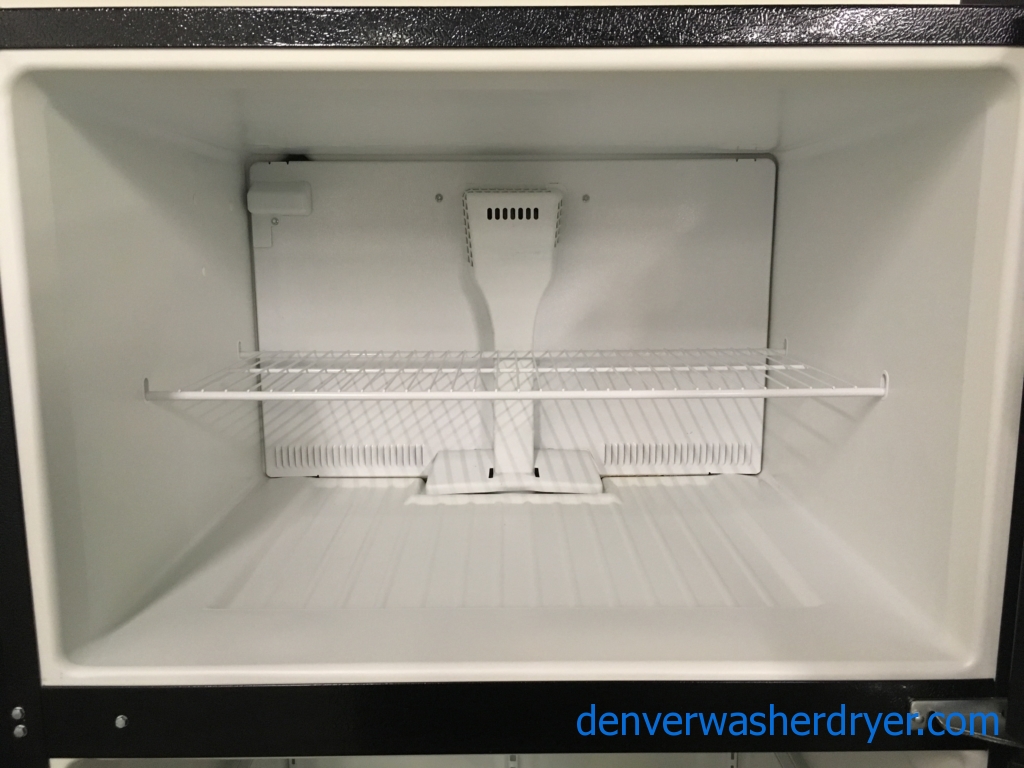 Whirlpool Black Refrigerator, Top-Mount, 33″ Wide, Clear Humidity Control Crispers, 21.0 Cu.Ft. Capacity, Quality Refurbished, 1-Year Warranty!