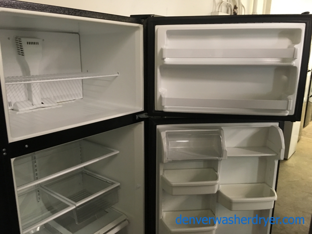 Whirlpool Black Refrigerator, Top-Mount, 33″ Wide, Clear Humidity Control Crispers, 21.0 Cu.Ft. Capacity, Quality Refurbished, 1-Year Warranty!