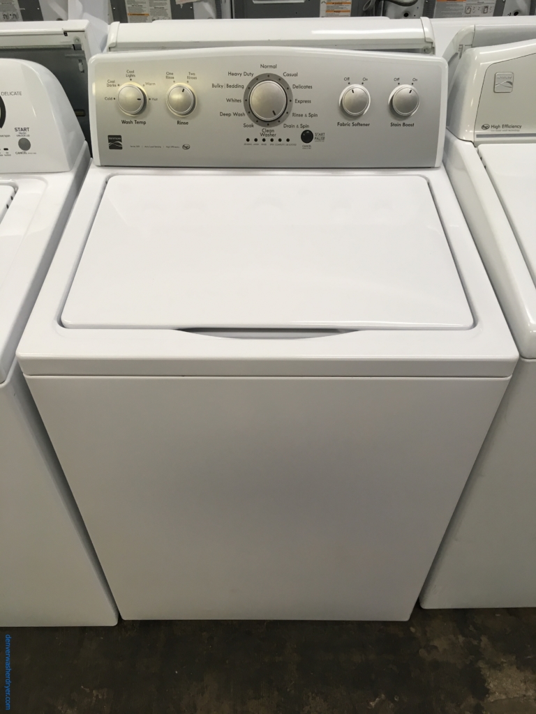 Newer Kenmore Series 500 Washer, Top-Load, HE, Wash-Plate Style, Auto-Load Sensing, 28″ Wide, Quality Refurbished, 1-Year Warranty!