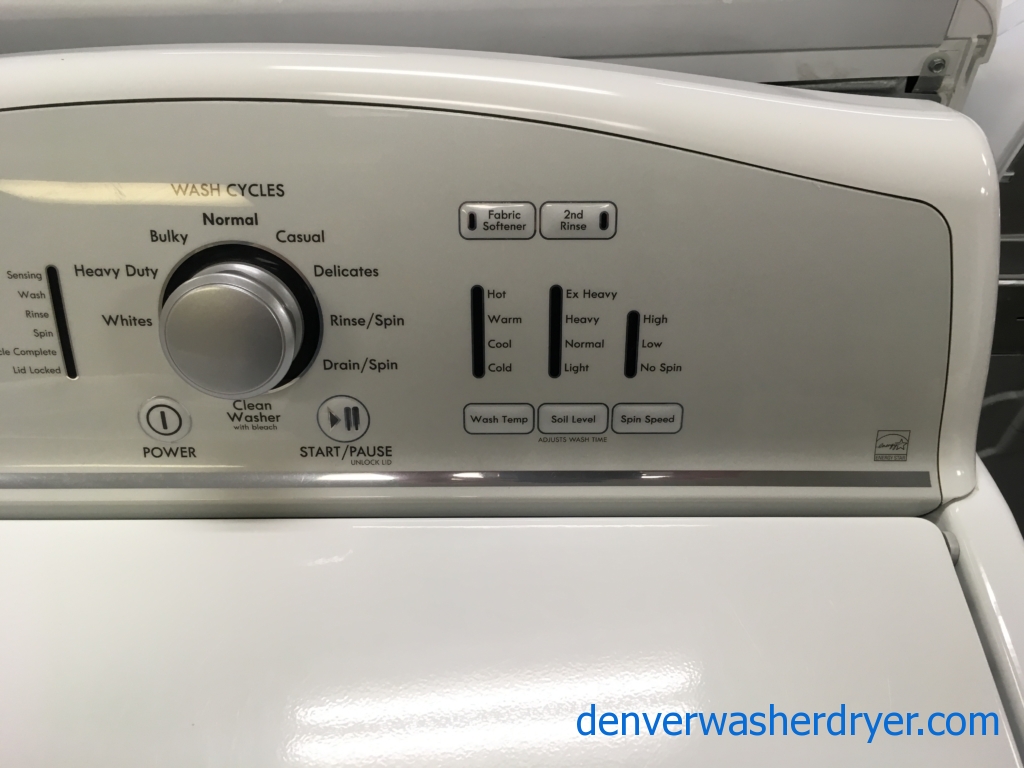 Kemore HE Top-Load Washer, Auto-Load Sensing, Wash-Plate Style, Energy-Star Rated, Extra-Rinse Option, Quality Refurbished, 1-Year Warranty!