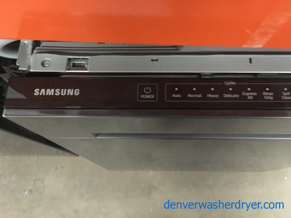 Large Images for Black Stainless SAMSUNG Dishwasher, 24″ Wide, BuiltIn, 2 Racks, RinseAid