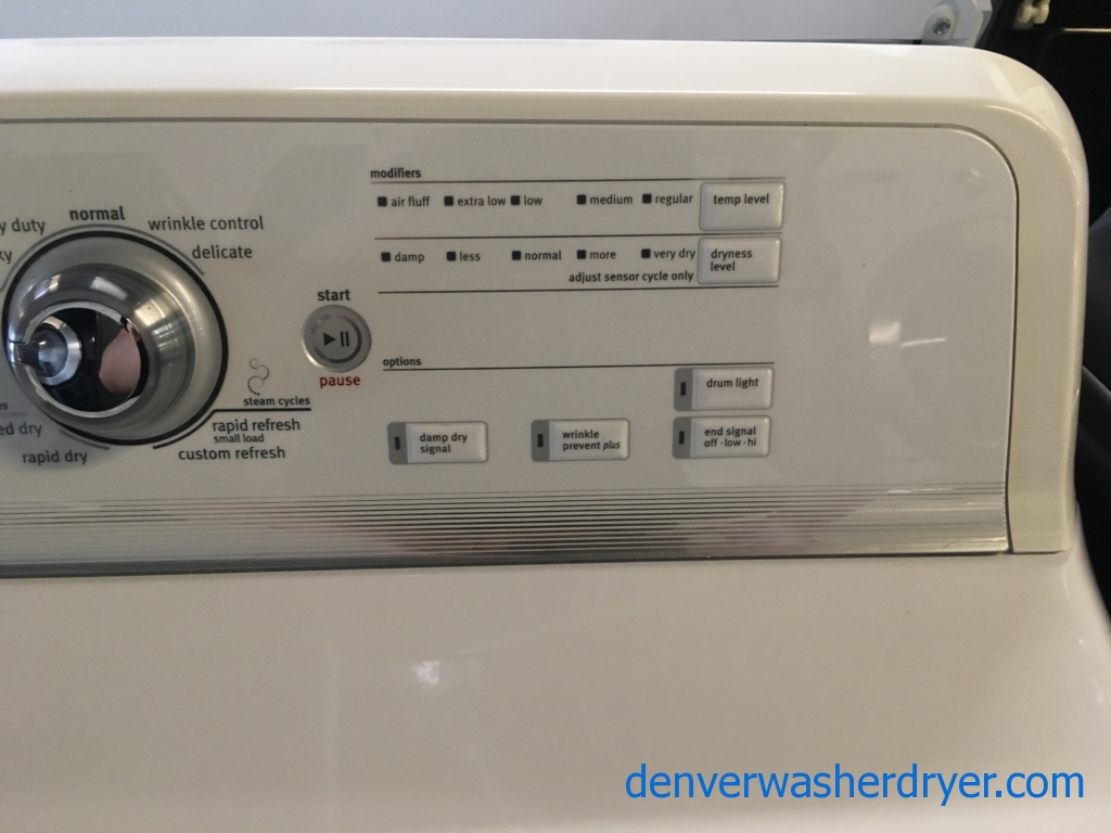 Maytag Bravos Washer and Dryer Set, HE, Electric, Wrinkle Control, Steam, Quality Refurbished, 1-Year Warranty!