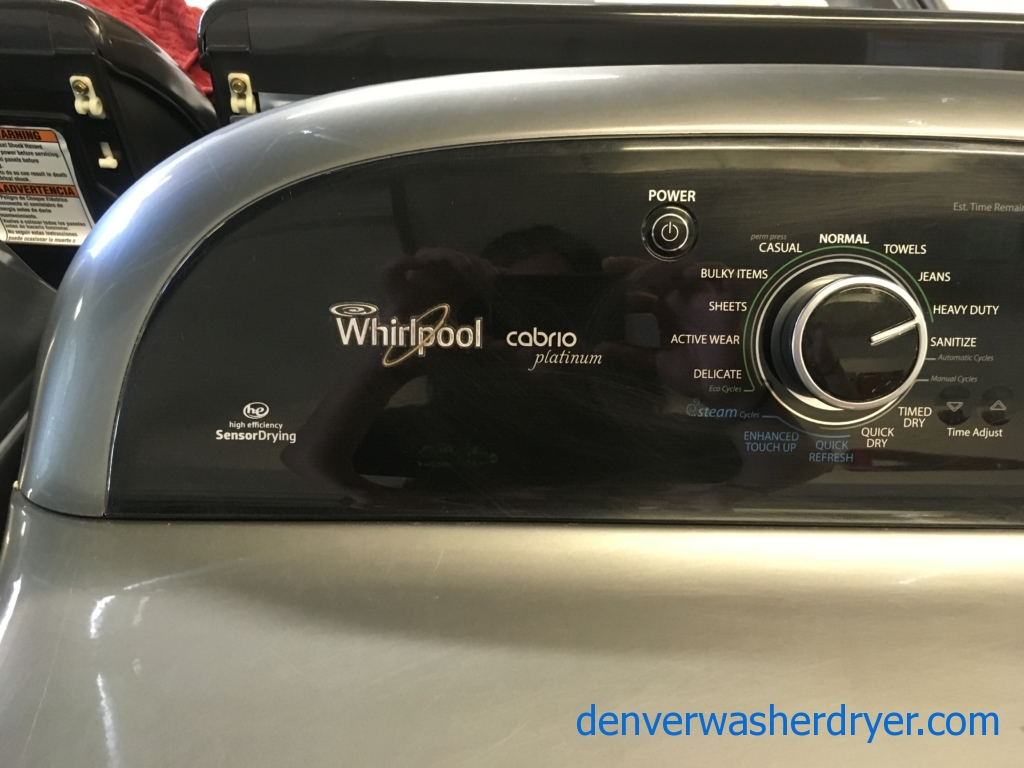 Whirlpool Cabrio Washer and Dryer Set, Graphite, Energy-Star Rated, HE, Sensor Drying, Active Wear Cycle, Quality Refurbished, 1-Year Warranty!