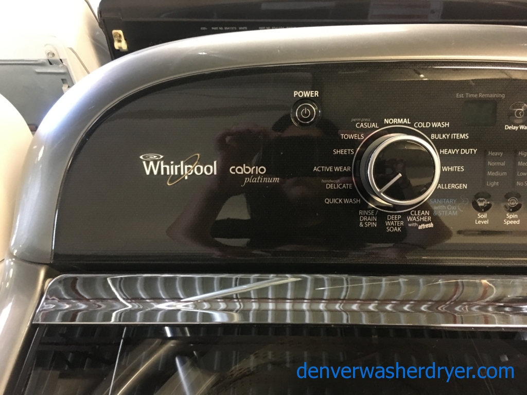 Whirlpool Cabrio Washer and Dryer Set, Graphite, Energy-Star Rated, HE, Sensor Drying, Active Wear Cycle, Quality Refurbished, 1-Year Warranty!