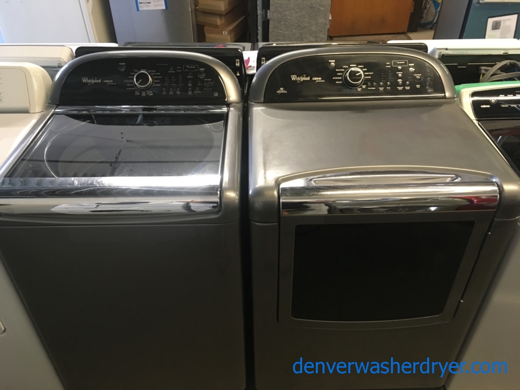 Whirlpool Cabrio Washer and Dryer Set, Graphite, Energy-Star Rated, HE, Sensor Drying, Active Wear Cycle, Quality Refurbished, 1-Year Warranty!